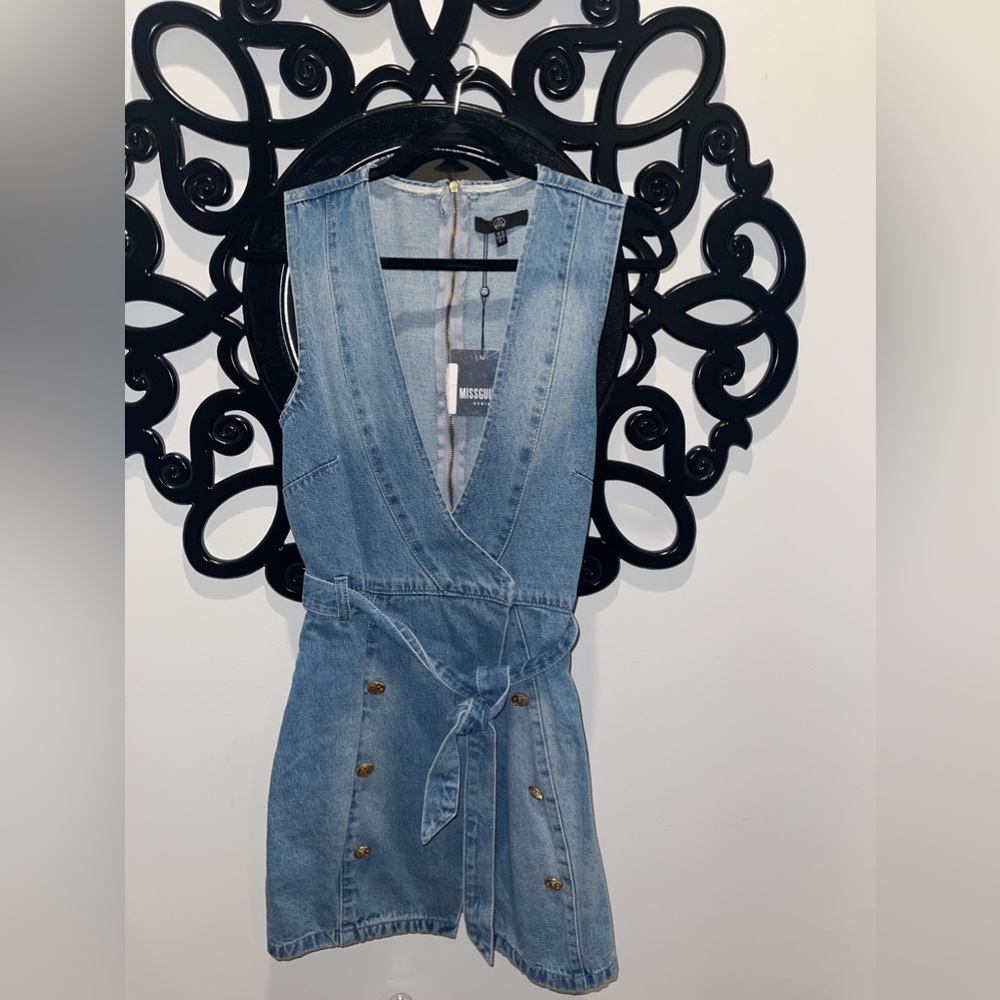 Missguided Denim Sleeveless Dress